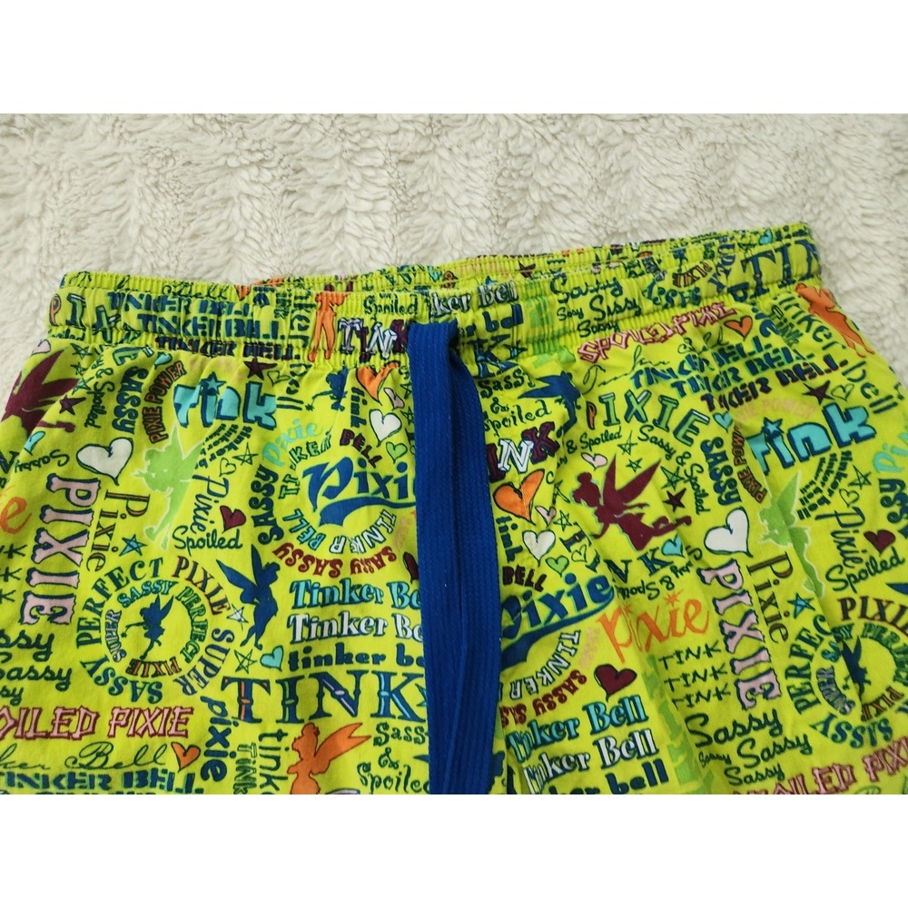 Disney Disneyland Resort Tinker Bell Pajama Pants Women's XS Green All Over... - Picture 4 of 6